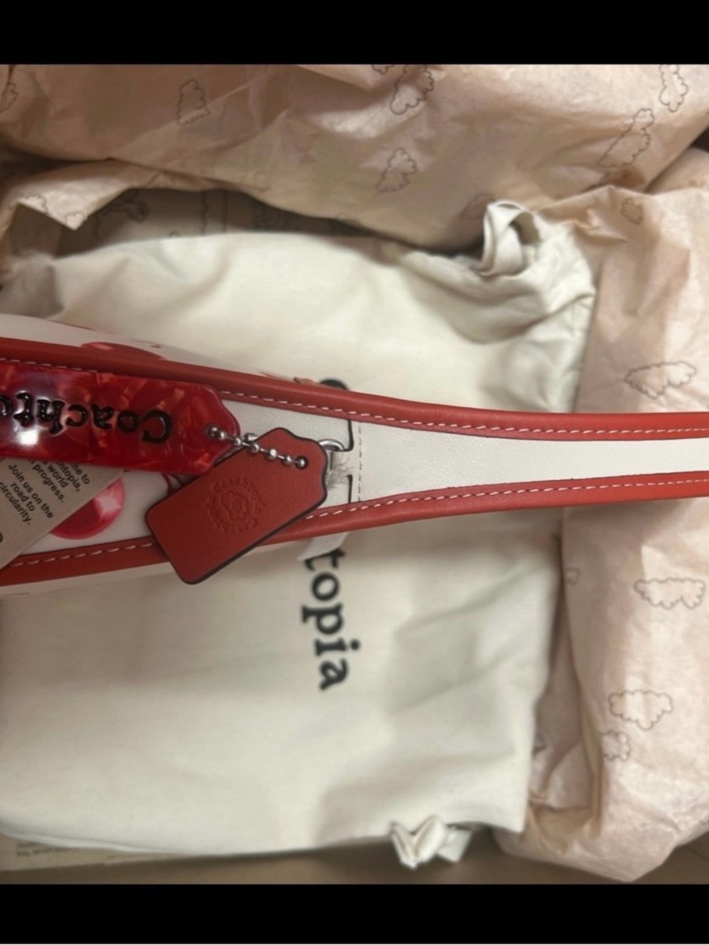 NWT COACH CHERRY PRINT COACHTOPIA SHOULDER BAG (Sold Out In Stores and Online) - Picture 10 of 11